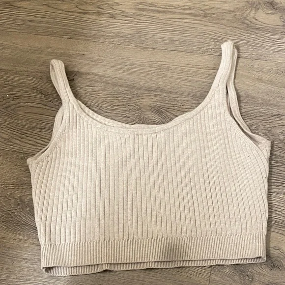 OVO Women's Ribbed Knit Tank Top - Cream - Picture 6 of 9